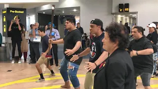 Alex Aiono gets a warm welcome at Auckland airport