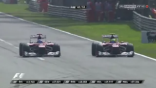 Fernando Alonso overtake on Felipe Massa Italian GP 2012