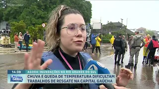 Frio e chuva atrapalham resgates em Porto Alegre