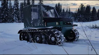 Зимняя поездка на вездеходе БОРУС