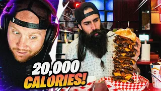 TIMTHETATMAN REACTS TO A 20,000 CALORIE BURGER CHALLENGE