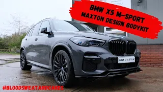 BMW X5 M-Sport X Drive 2023 with Maxton Design Body kit in Gloss Black - Modified BMW X5 M-Sport