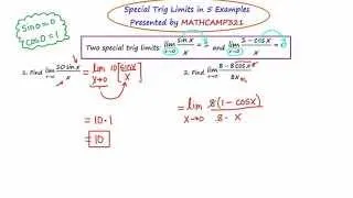 Mathcamp321: Calculus - Special Trig Limits (part 1)