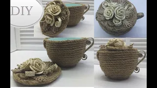 Шкатулка из джута Мастер класс | Jute craft tutorial