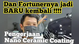 Proses Nano Ceramic Coating mobil Toyota Fortuner