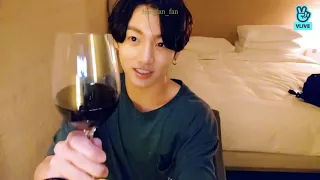 [рус.саб] Трансляция Чонгук BTS пьёт вино на Vlive 16/06/2019г