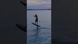 Learning to Pump and Paddle a downwind board with Foil drive #shorts #shortsfeed  #foiling