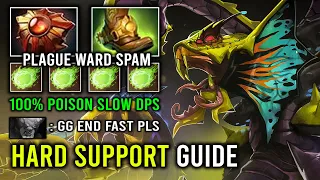 How to Hard Support Venomancer 100% Poison Slow 22Min GG Plague Ward Spam Dota 2