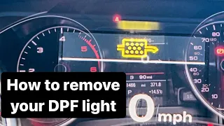 EASY! How to remove ~ regenerate ~ the DPF filter light in an Audi A3 A4 A5 A6 A7 Q3 Q5 Q7 Q8 diesel