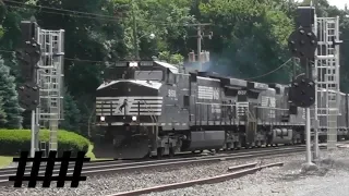 Norfolk Southern Waste Transportation Trash Train at CP Lewis near Lewistown, PA with PRR Signals
