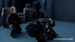MY LORD?! Sith Lord falling down a giant hole!