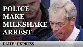 Nigel Farage: Woman arrested after Reform UK leader doused with milkshake