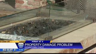 Property damage in downtown Chico