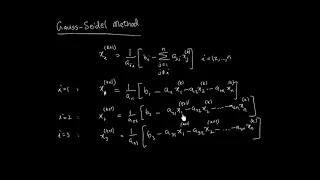 Numerical Solutions of Linear Systems -  The Gauss-Seidel method with an example