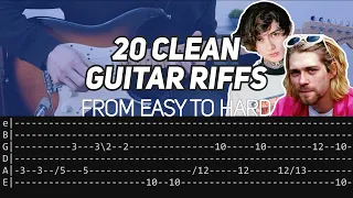 20 Great Clean Guitar Riffs Ranked From Easy to Hard (with TAB)