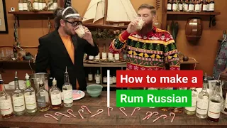 How to make a White Russian with Rum.  The Rum Russian with a candy cane rim!