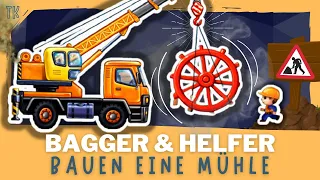 Bagger & Baufahrzeuge ⭐ Wir bauen eine Wassermühle [ Kindervideos | Kinderfilme ] #telekids