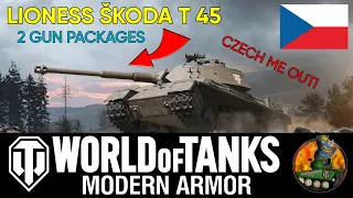 LIONESS ŠKODA T 45 II Tank Review II 2 Gun Packages! II World of Tanks Modern Armour II WoT Console