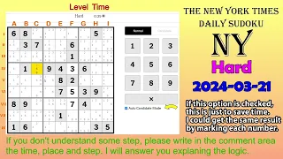 The New York Times Daily Sudoku 2024-03-21 Hard