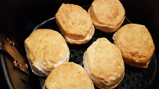 Air Fryer Canned Buttermilk Biscuits Cooked Perfectly Brown