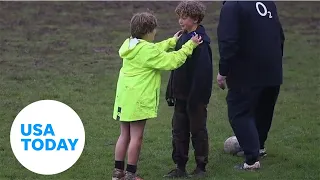 Young rugby player gives upset teammate uplifting pep talk | USA TODAY