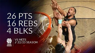 Evan Mobley 26 pts 16 rebs 4 blks vs Nets 22/23 season