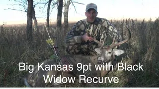 Traditional Bow hunt, Black Widow Bows, Big Kansas 9pt, Recurve