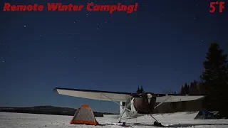 Ice fishing Maine for new species. Part 1! Cessna 180 ski flying. Remote winter camping!