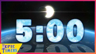 5 Minute Countdown Timer with music Solar Eclipse 2024 full cycle
