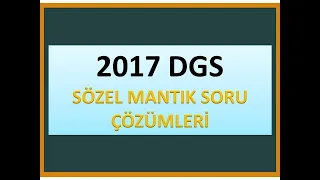 2017 DGS SÖZEL MANTIK SORU ÇÖZÜMLERİ (57. - 60. Sorular)