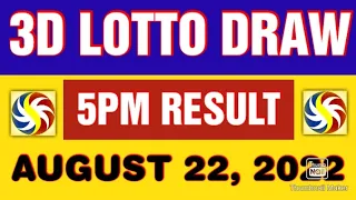 3D LOTTO SWERTRES RESULT TODAY  5PM DRAW AUGUST 22, 2022 PCSO 3D LOTTO RESULT TODAY