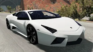 BeamNG.drive - Lamborghini Reventon 2008 - Car Show Test Drive Crash . 4K 60fps.