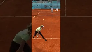 TWEENER TRAINING by teenager Mirra Andreeva in Madrid 🌭 #wta #tennis #shorts #trickshots