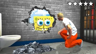 when SpongeBob breaks you out of a GTA 5 prison