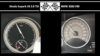 Skoda Superb S3 2.0 TSI VS. BMW 320d F30 - Acceleration 0-100km/h