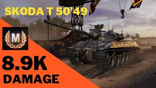 Wot console Skoda T 50'49  8.9K Damage 3 Kills Mastery