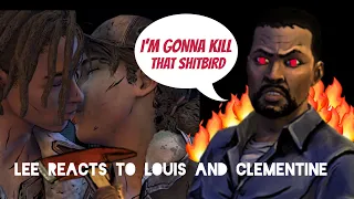 Lee reacts to Clem and Louis;  the walking dead game season four (Please read description)