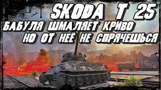 Škoda T 25 - Бой Бабули на Барабане 6 ЛВЛ/ Оцени Фраги/ Трудовые или Халява?