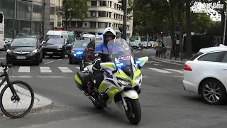 ambulance du SAMU escorté par les motards de la DOPC