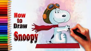 How to draw Snoopy from Peanuts | drawing tutorials