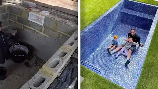 Man Builds Swimming Pool In Back Garden