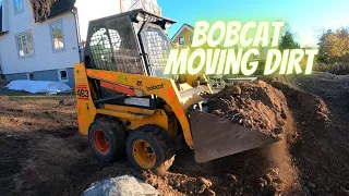 Bobcat moving pile of dirt