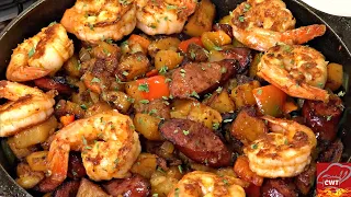 Cajun Shrimp Sausage And Potato Skillet | Potato Skillet