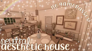 neutral aesthetic home ୨୧ | no gamepass bloxburg speedbuild | luminto
