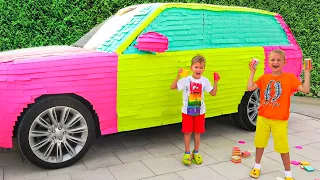 Vlad e Niki carro colorido para a mamã