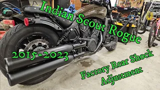 Adjusting rear shocks on my 23 Indian Scout Rogue!