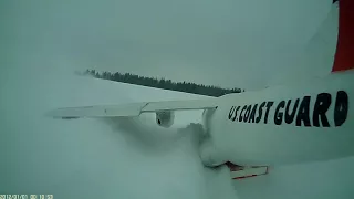 Rc C-27 J Spartan U.S.Coast Guard. Take off and landing exercises on snow.