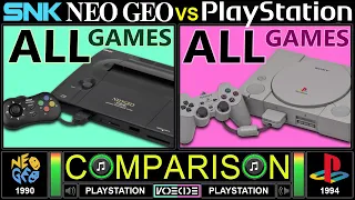 Shared All Games (Neo Geo vs PlayStation) Side by Side Comparison | VCDECIDE