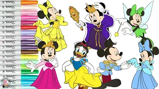 Disney Minnie Mouse & Friends Coloring Book Compilation Page Evil Queen Tinkerbell Aurora Cinderella