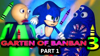 GARTEN OF BANBAN 3 vs SONIC & BALDI ADVENTURE MODE CHALLENGE! Roblox Minecraft Game Animation